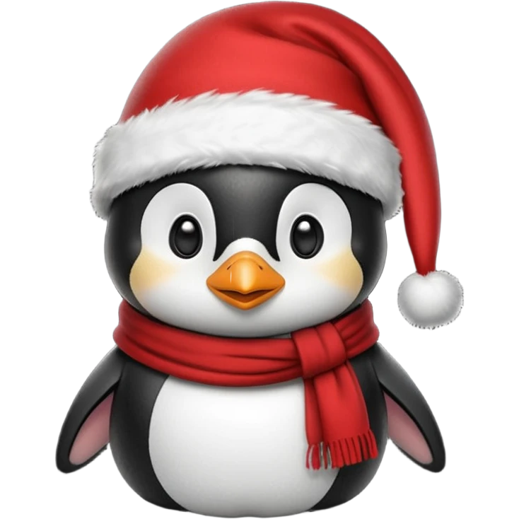 A penguin that wears christmas clothing emoji