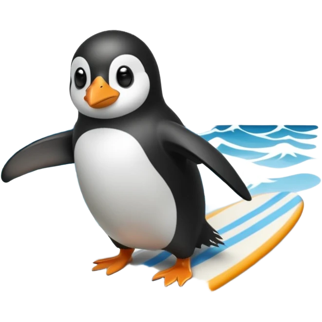 A surfing pinguin  emoji