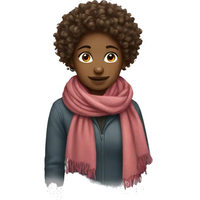 Curly girl with scarf emoji