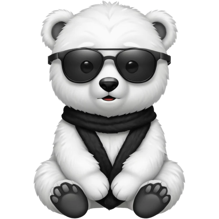 baby polar bear wear black sunglasses emoji