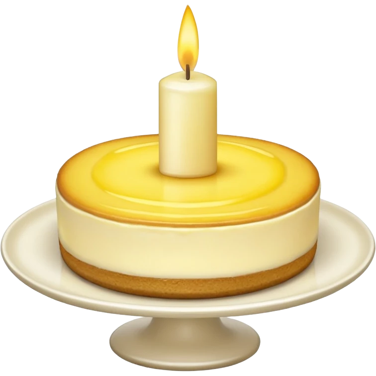 lemon cheesecake on candle emoji