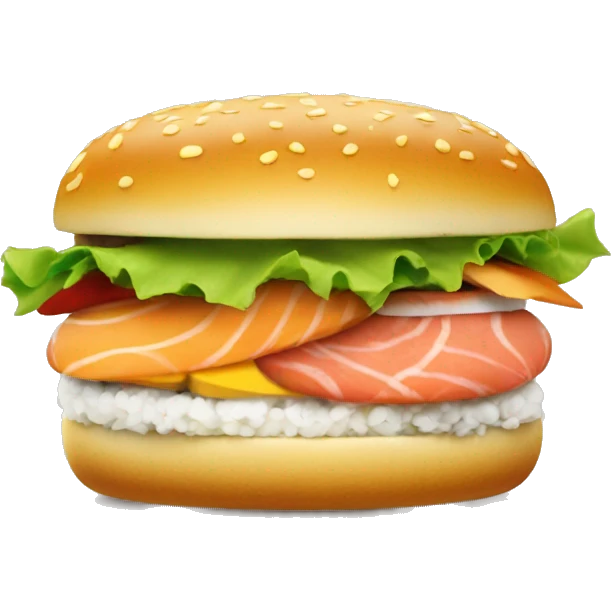 Cheese burger with sushi  emoji