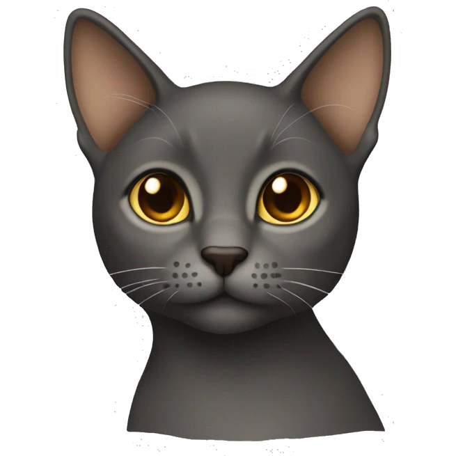 Dark grey cat with light brown  emoji