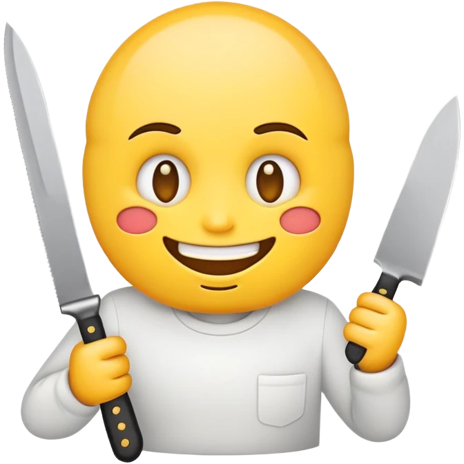 emoji face holding knife emoji