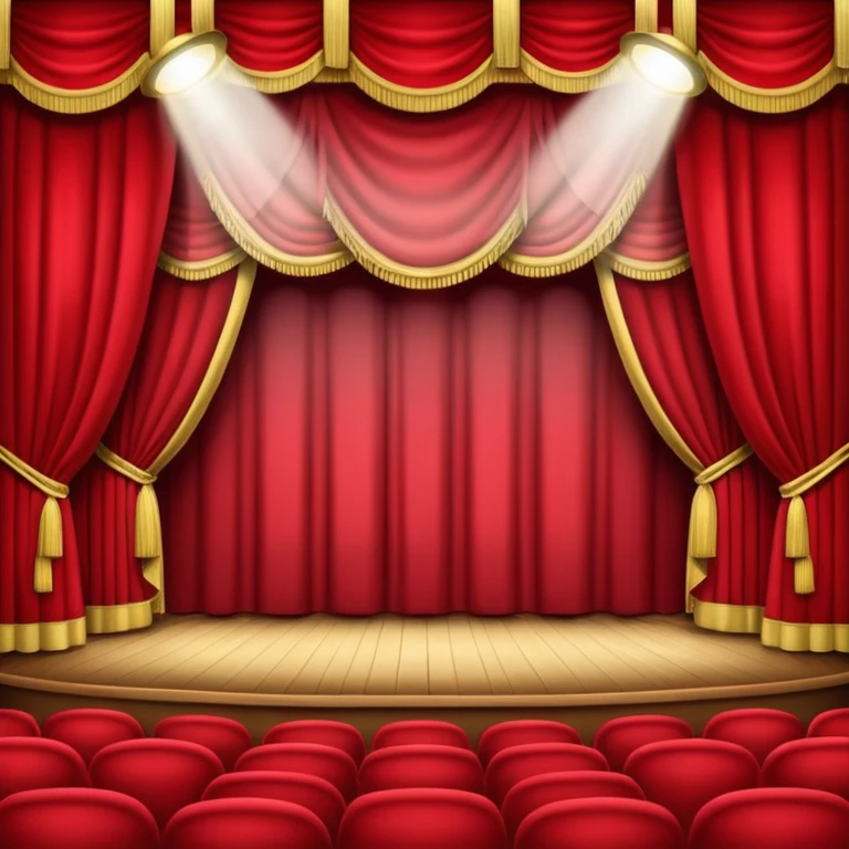An emoji of a empty theatre stage with red curtains simple emoji