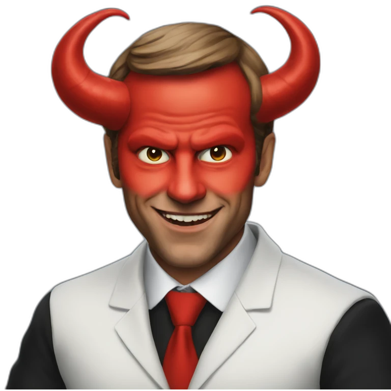 macron as a devil emoji
