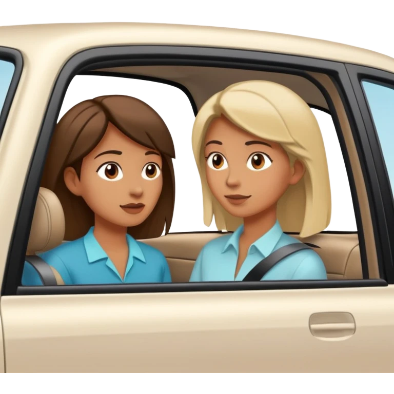 woman leaning talking to person in parked car with window down emoji