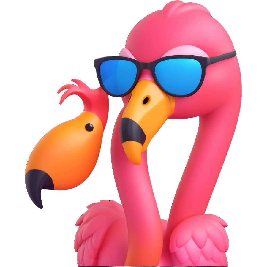flamingo with sunglasses emoji