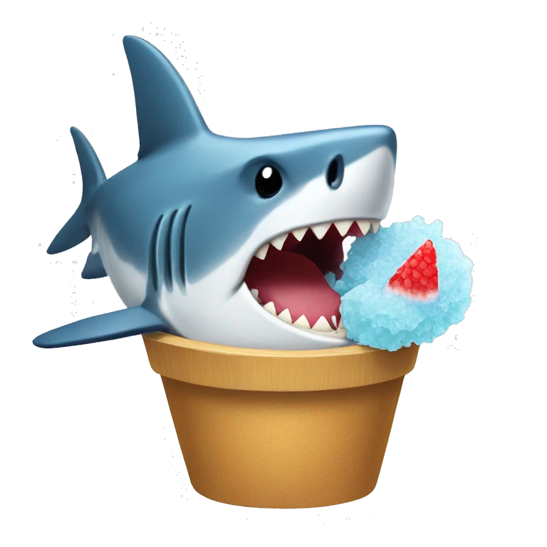 shark eating a hawaiian shaved ice emoji