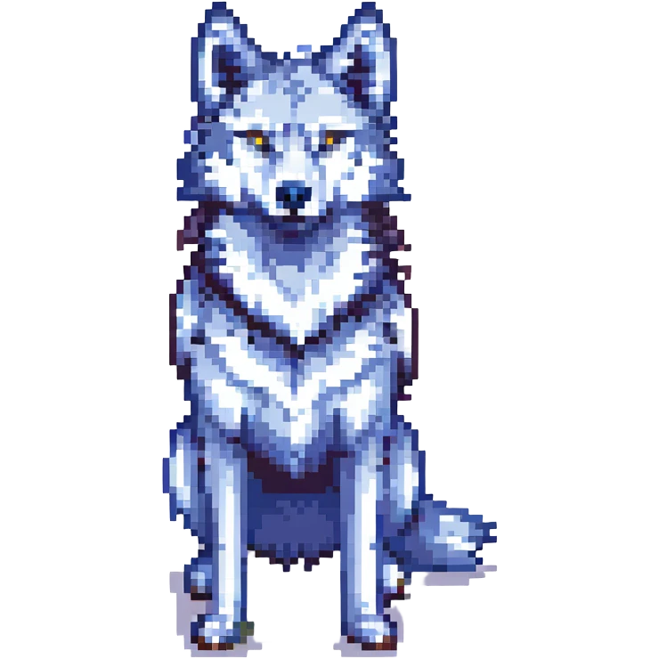 pixel art style wolf standing pose emoji