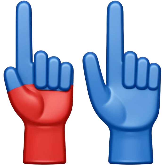 giant foam finger blue (#00A3E0) and red (#F9423A) emoji