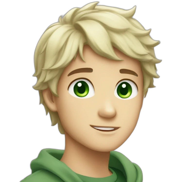 Percy Jackson black hair green eyes emoji