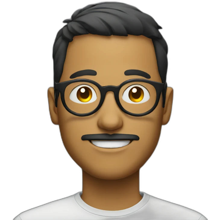 A man circle face with circle glasses emoji
