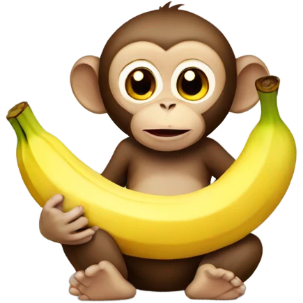 Pregnant monkey eating banana emoji