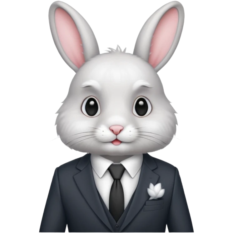 rabbit with suti tie emoji