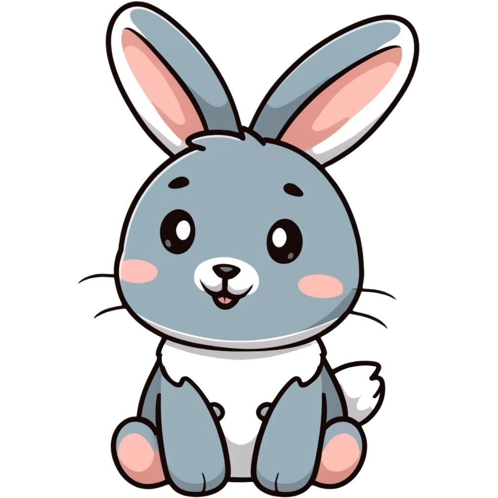 Cute rabbit with long floppy ears emoji
