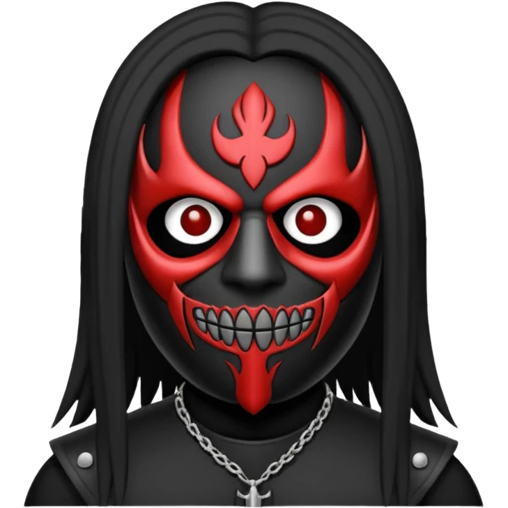 Um emoji gotico com a máscara de espinhos do integrante do slipknot joey jordison emoji