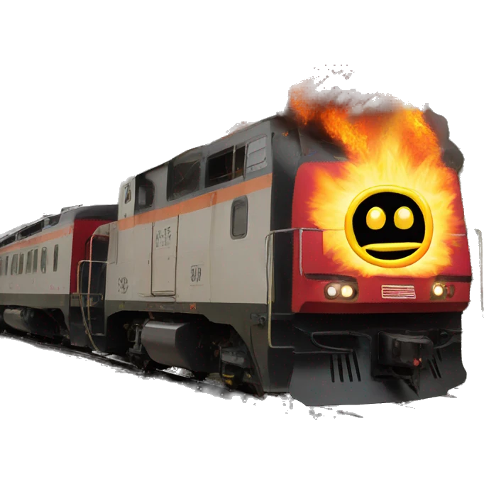 Train on fire emoji