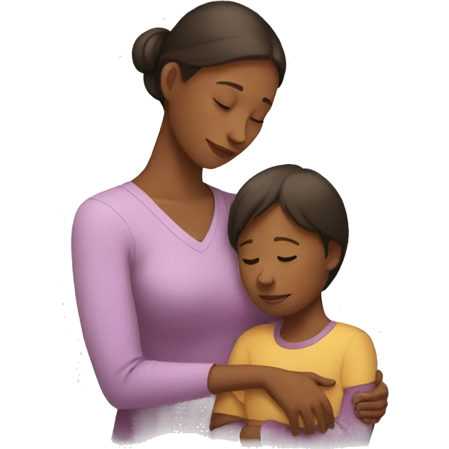 mother comforts child emoji