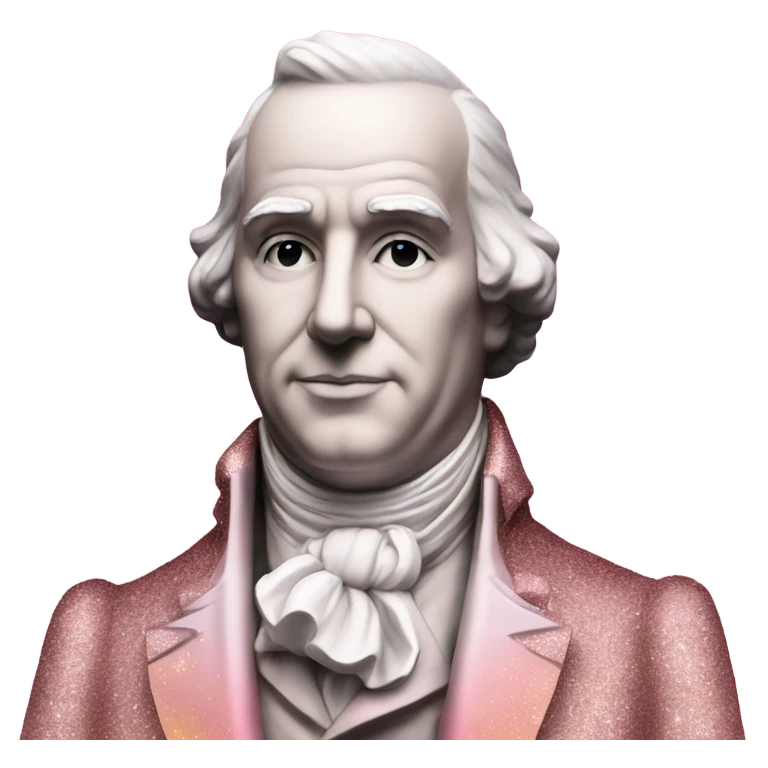 Pink ombre James Madison Statue with glitter  emoji