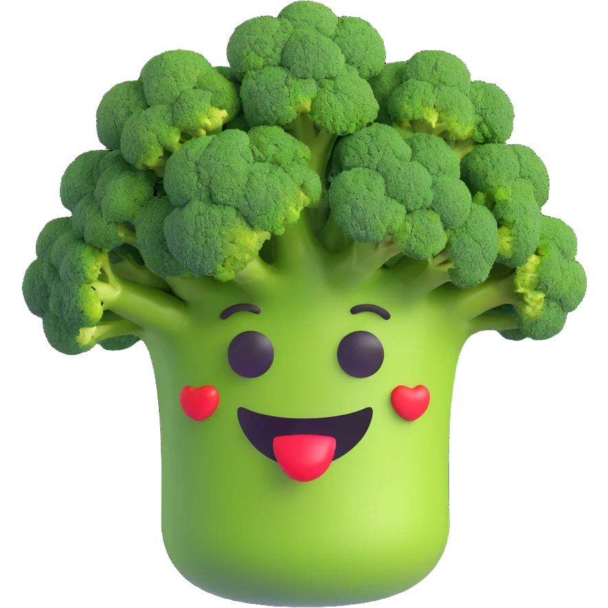 spicy broccoli, 3D emoji style emoji