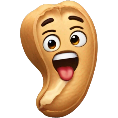 Peanut flips in the mouth emoji
