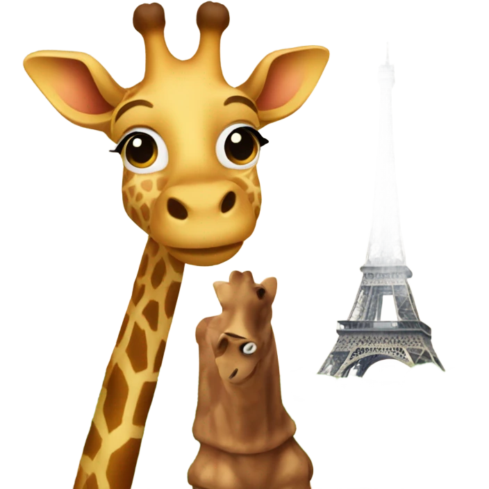 Giraffe standing in front of Eiffel Tower  emoji