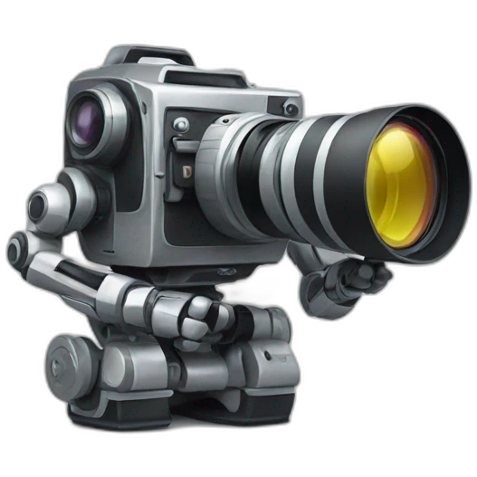robot holding a film camera emoji