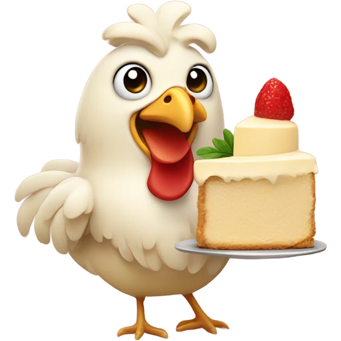 Chicken with cheesecake emoji