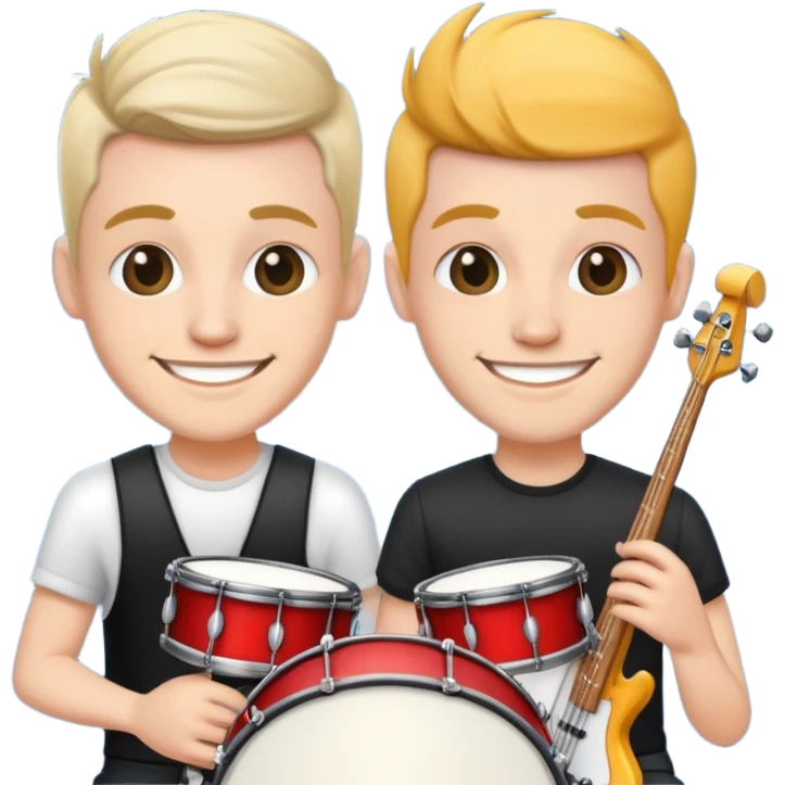 басист смеется с ударника emoji