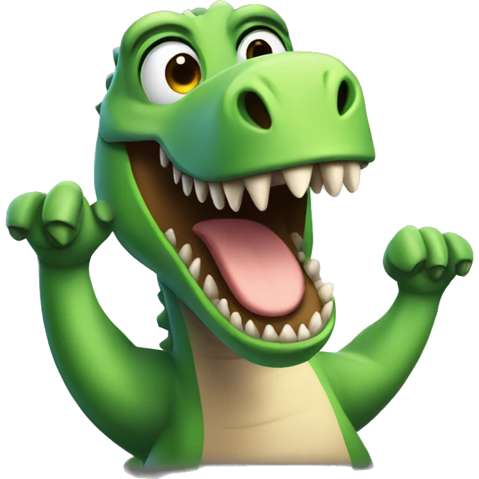 Dinosaur waving goodnight emoji