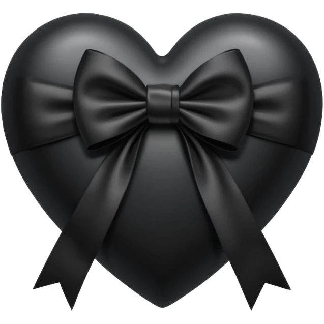 black heart with a black bow at the bottom emoji