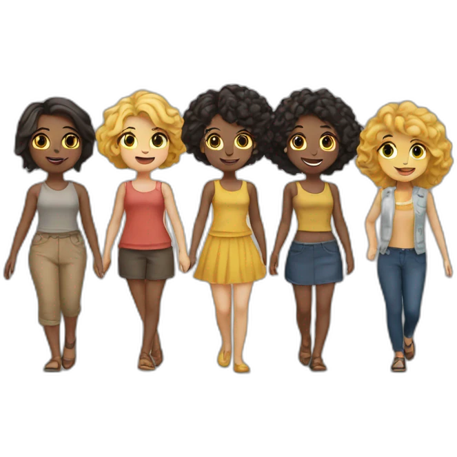 groupe de 6 amies emoji