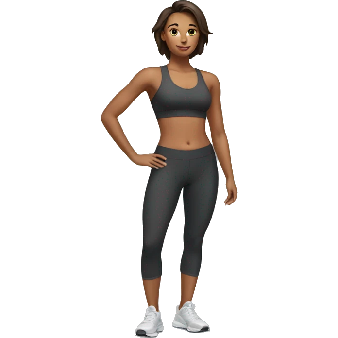 women workout wearing leggings emoji