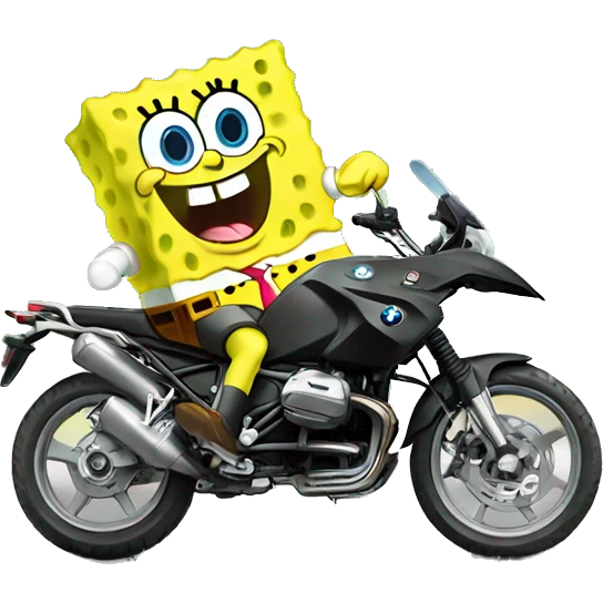SpongeBob riding bmw emoji