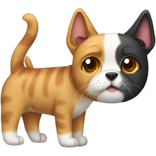 dog with a cat on its back  emoji