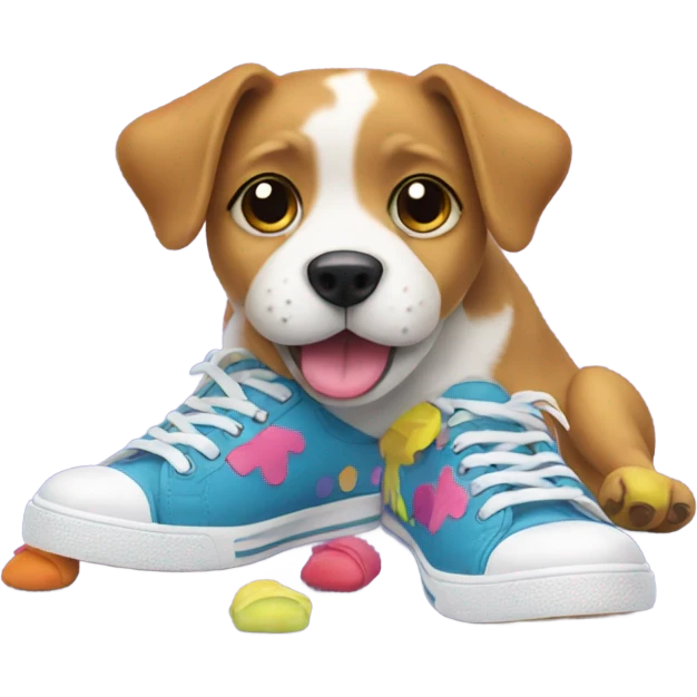 Dog wearing shoes emoji