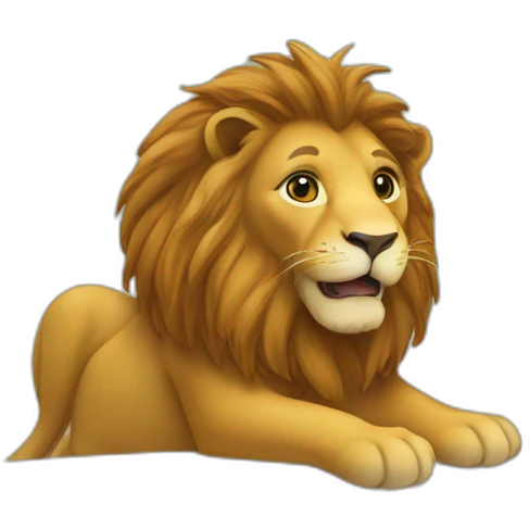 Lion sur le dos d'un humain emoji