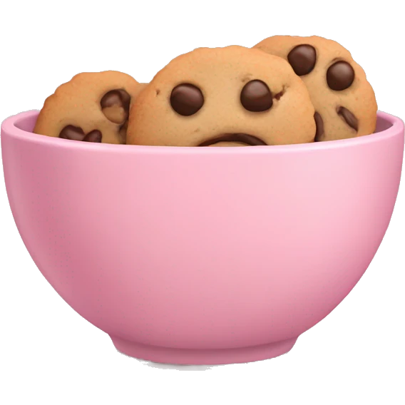 Cookies in a soft pink bowl emoji