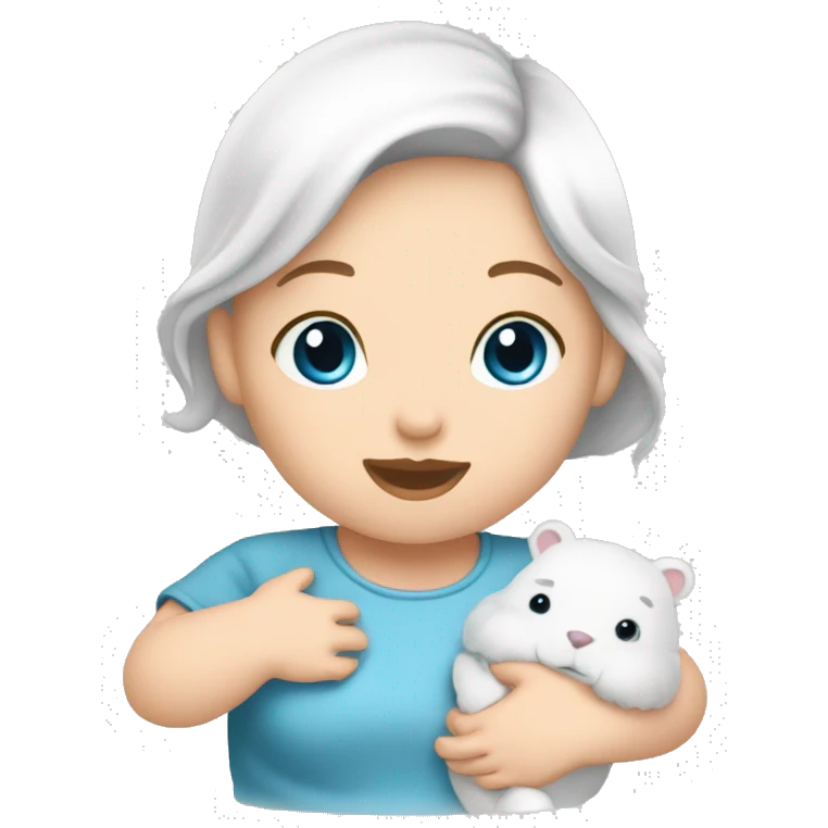 mom holding newborn baby girl with blue eyes white skin and black hair and white skin newborn girl bab white skin black hair emoji