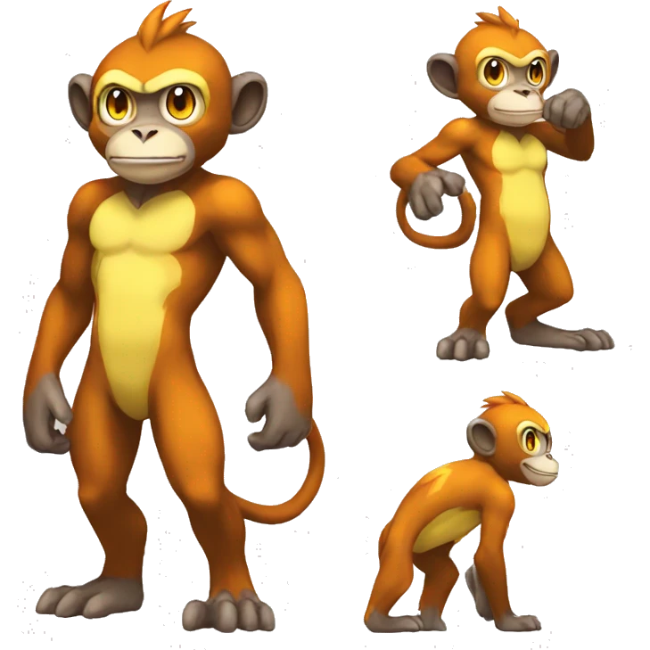 Shiny-Fire-Pokémon-Fakemon-Monkey full body emoji