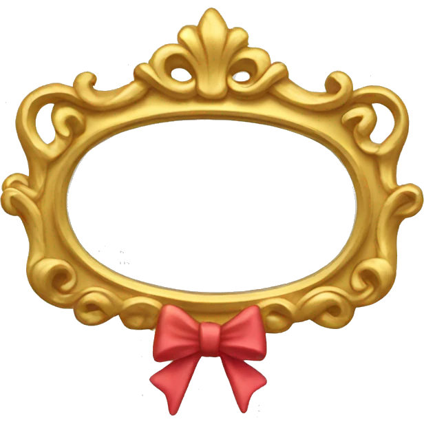 Gold mirror with bow  emoji