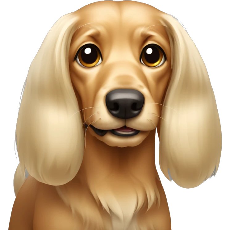 Blond long haired Dashound dog emoji