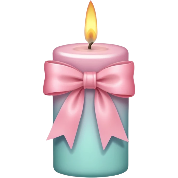 Candle With Pastel Pink Bow emoji