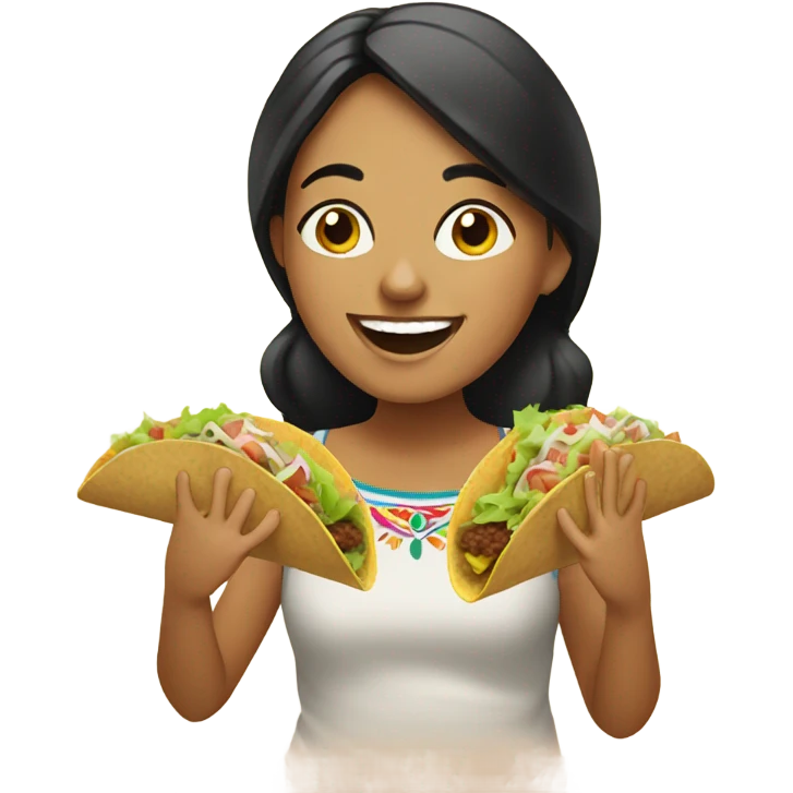 Mexican girl eating tacos  emoji