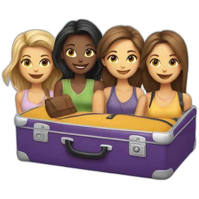 travel with friends (4 girls) emoji