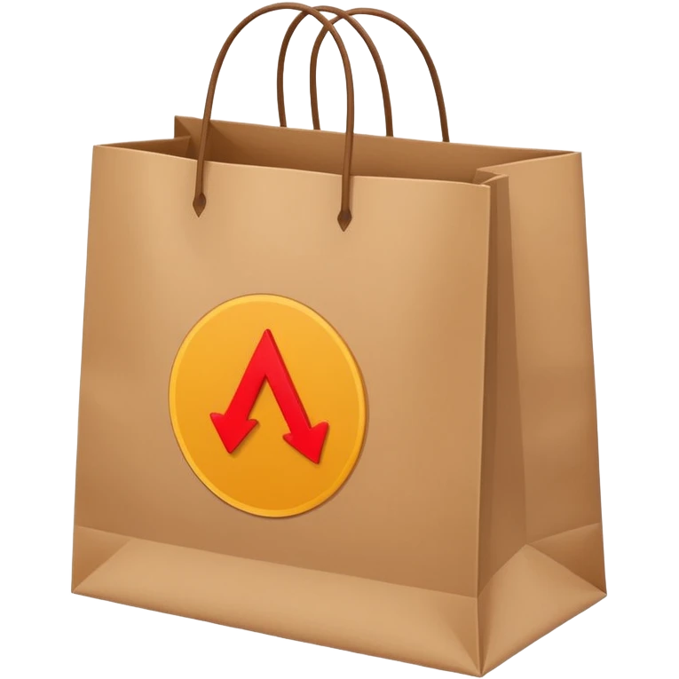 shopping bag with a graph symbol emoji