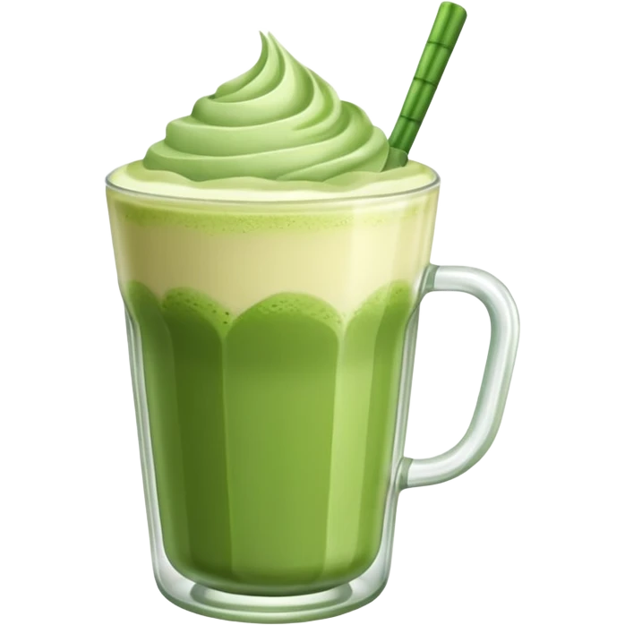 Matcha latte in a glass cup emoji