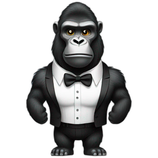 BODYBUILDER GORILLA white tie emoji