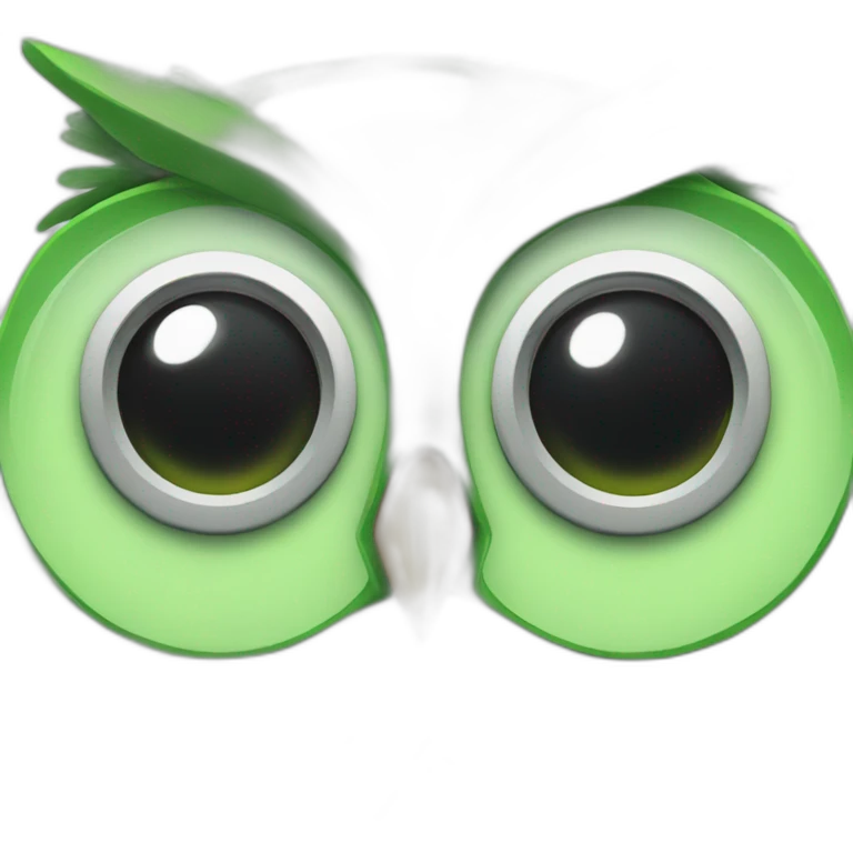 Robotic-green-owl-sad emoji
